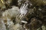 Smoky Quartz and Columnar Calcite Crystal Cluster - China #137647-1